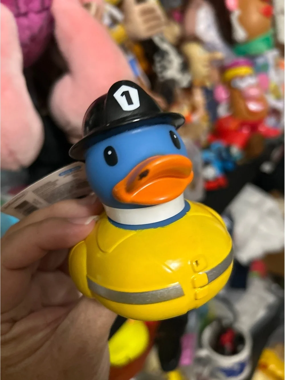Infantino Fun Time Firefighter Rubber Duck Bath Toy